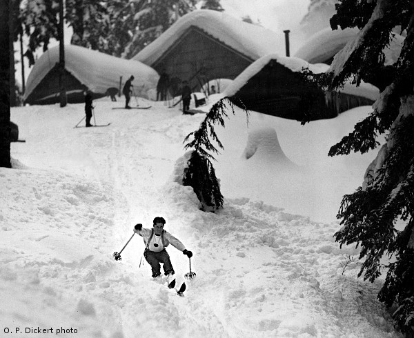 Skiing at Snoqualmie Lodge, 1930s