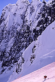 Josh Hummel skis the Nooksack