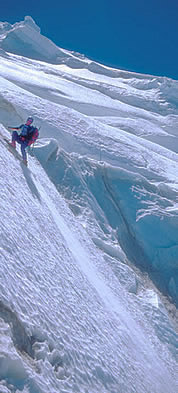 Ski descent of the Lyman Glacier.Photo by Ben Manfredi.