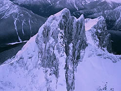 Mt. Hozomeen in near darkness