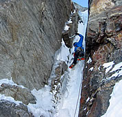 Colin Haley on lead, Chiwawa NW Face.