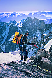 Colin Haley descending Tiedemann.