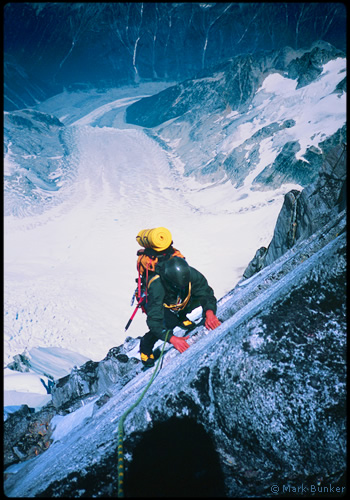 Colin Haley on Serra III. Photo by Mark Bunker