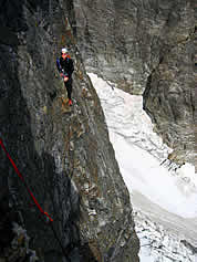 On the East Face, SE Mox Peak. Photo © Mike Layton