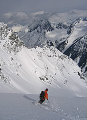 Skiing the Formidable Glacier. © David Coleman