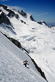 Carl Skoog skiing Sinister Peak. Photo © Lowell Skoog