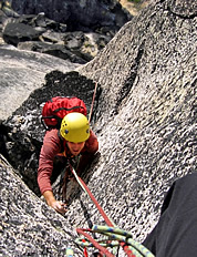 On Burgundy Spire. Photo © Mike Layton.