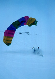 Julie Brugger attempting lift-off on Norse Peak. © Scott Northey  