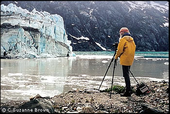 Austin Post at Lamplugh Glacier, Glacier Bay, 2000. C Suzanne Brown, Personal Collection