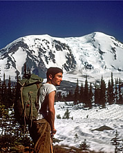 Ed Cooper on approach to Mt. Adams. Photo courtesy Mike Swayne