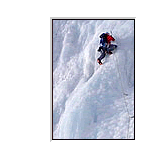 Climbing ice on Three Fingers, photo by Dave Burdick