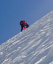 Climbing Mt Buckner North Face. Photo © Erik Seihl. 