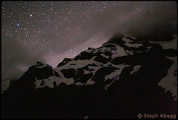 Stars and clouds over Mt. Tom. Photo  Steph Abegg.