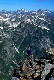 Leor Pantilat on West McMillan Spire, North Cascades. © Leor Pantilat 