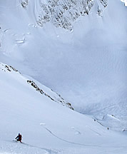 Curtis Glacier descent. Photo © Davide De Masi.