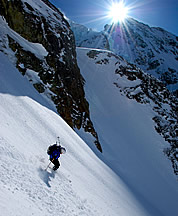Mattias descending Curtis Glacier. Photo © David De Masi.