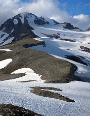 Looking back at the mountain from Glacier Gap. Photo © John Mauro.