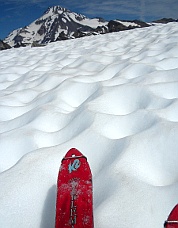 Skiing across White Chuck Glacier basin. Photo © John Mauro.