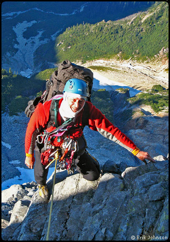 Alan Kearney on McMillan Spire. © Erik Johnson.