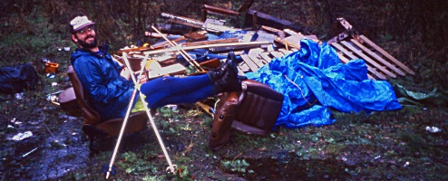 Jeff Howbert at the Sares Head basecamp, December 1998. Photo © John Roper.