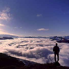 Erik Johnson and morning fog. Photo © Alan Kearney.