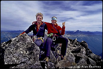 Erik Johnson and Alan Kearney on McMillan’s summit. Photo © Alan Kearney.