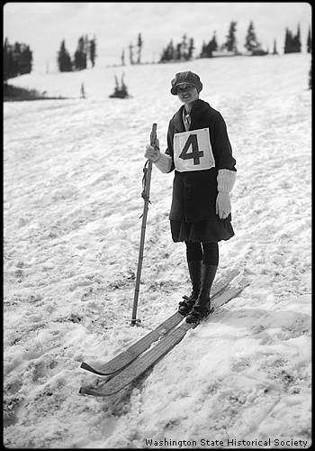 Northwest ski champion Olga Bolstad at Paradise in 1917.