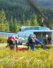 TRMU volunteers undergoing helicopter training. TMRU photo.