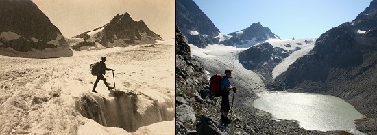 Honeycomb Glacier in 1938 (Dwight Watson) and 2006 (Lowell Skoog).