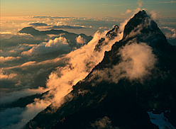 Clouds on American Border Peak.  Photo © Kevin Thurner.