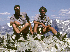 Jeff Clark and John Dittli on Mount Triumph. Photo © Jeff Clark.