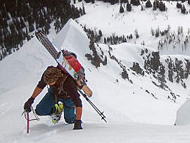 Dan Helmstadter topping out on Greybeard Peak. Photo © Eric Wehrly.
