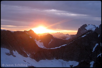 Sunset over Picket Pass on the day of the accident.  Photo © Jason Schilling.