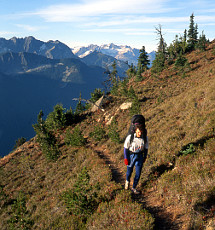 Hiking the trail