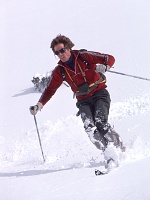 Skiing in climbing boots
